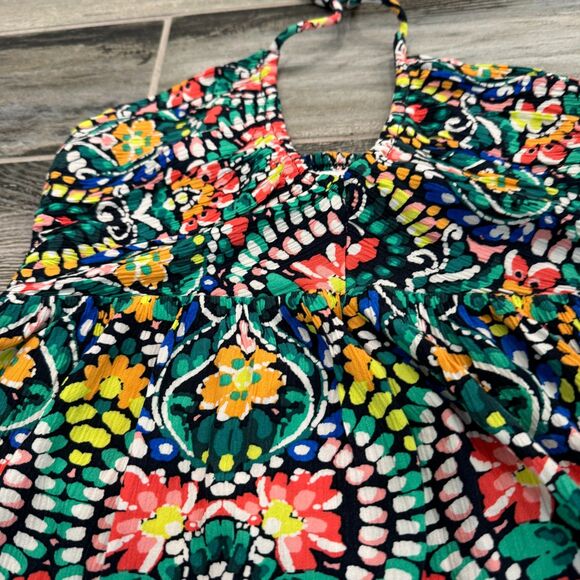 Old Navy Halter Top Babydoll Style with Strechy Material Colorful Floral Print - Picture 2 of 6